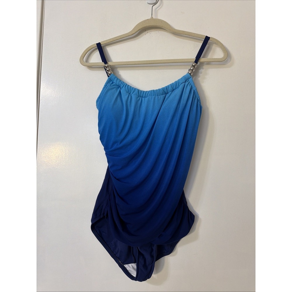 Venus One Piece Swimsuit Womens Sz 12 Blue Ombré
